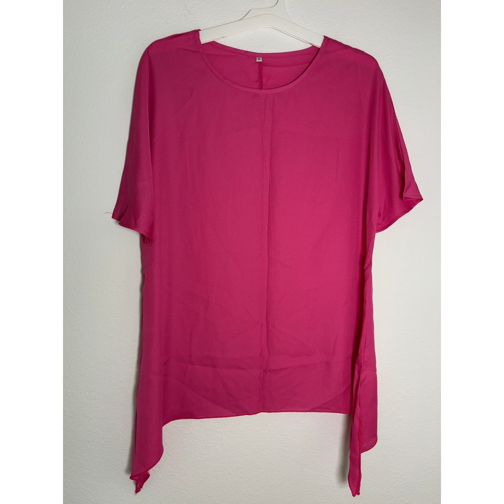 Hot Pink 2 Piece Set Sharkbite Tunic Top & Tulip Pants‎ XL Magenta Co-ord